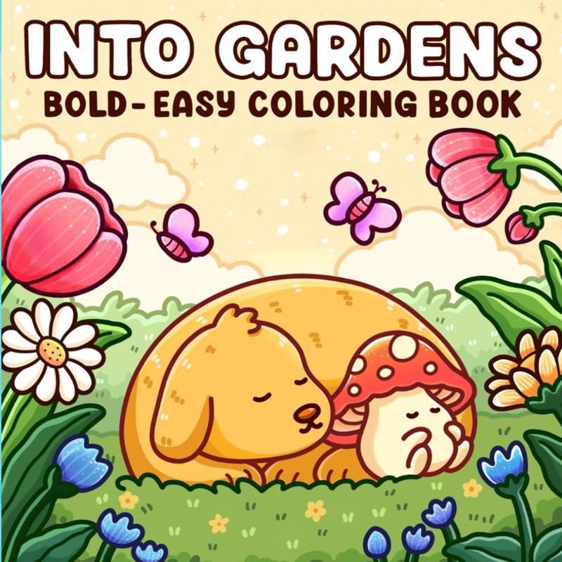 Cross-Border Adult & Teen Coloring Book: Cute Animal Characters for Easy Coloring