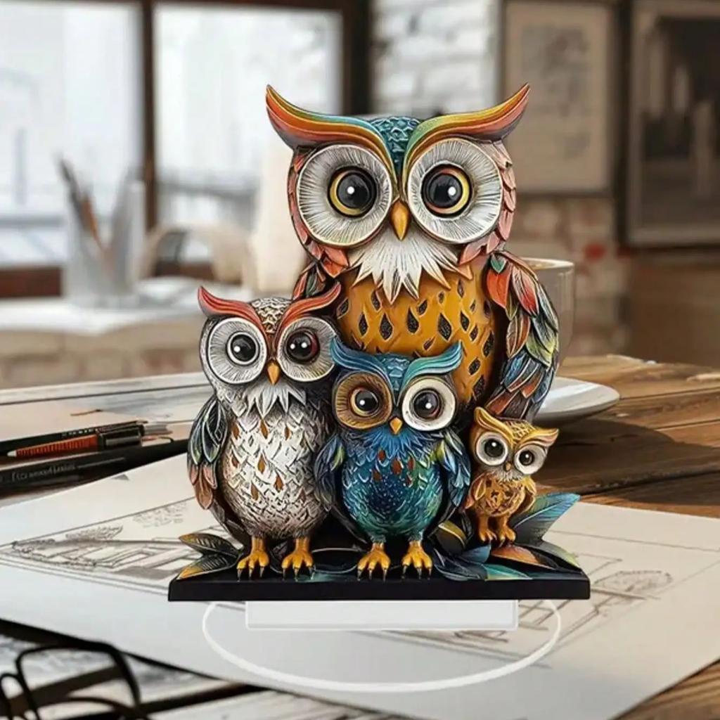 Statua Sowy o Tematyce Anime Świąteczna Dekoracja Biurka Kolekcjonerski Prezent Świąteczny Idealna na Ozdobę i Dekorację