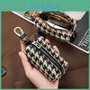 Canvas Key Wallet With Zipper Lock For Daily Use And Casual Style