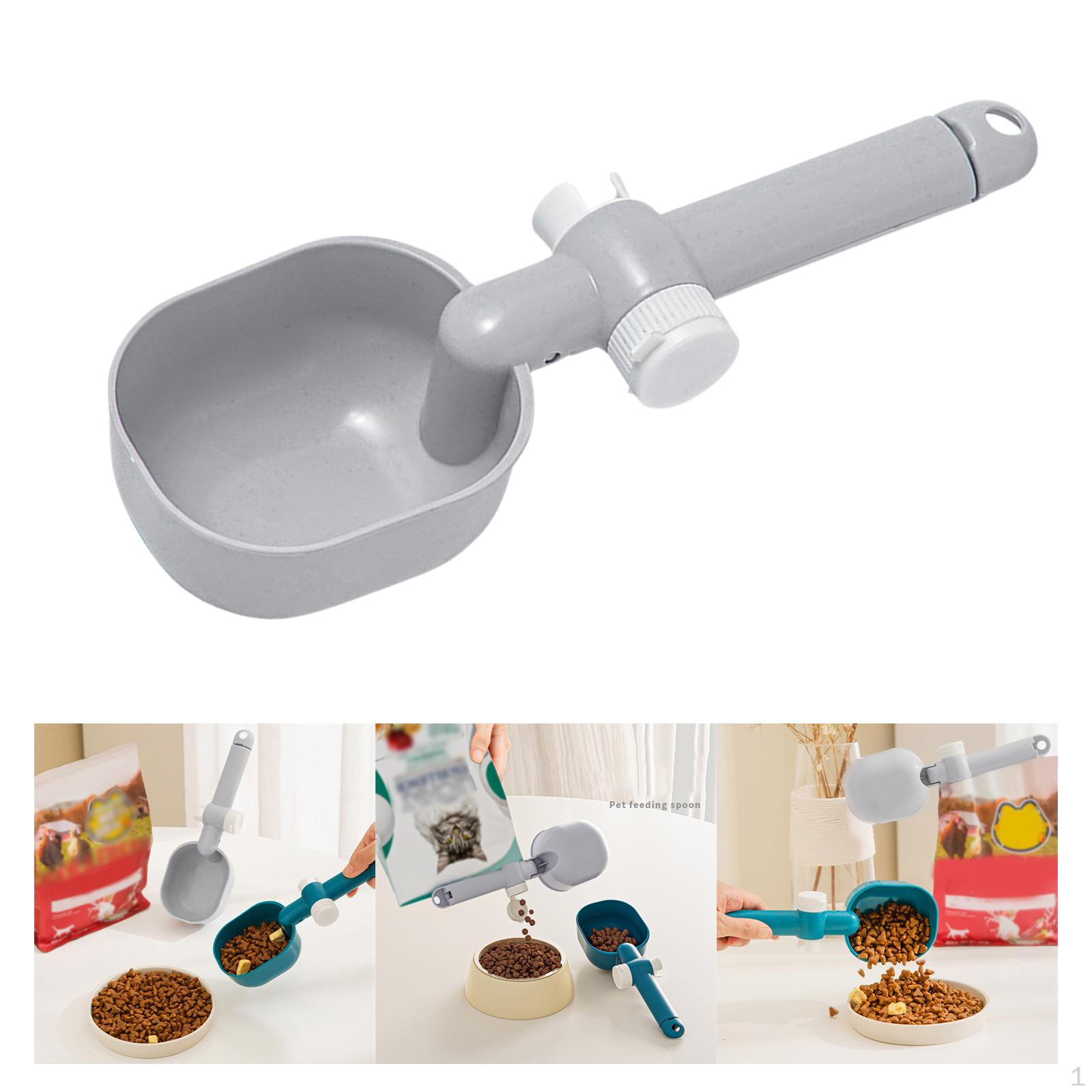 

Dog Chauffeers, Feeding Shovels, Multi -tube, with Sealing Clipboard Can Spoon for Cat Birds сірий