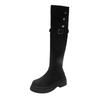 Over-the-knee long boots, long boots plus large tube circumference retro western boots, women's autumn and winter velvet high boots, snow boots, knig