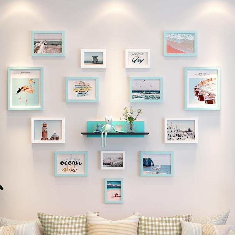 

Modern Heart-shaped Photo Wall Decorative Living Room Non Perforated Creative Combination Photo Frame Wall Mounted Photo Wall