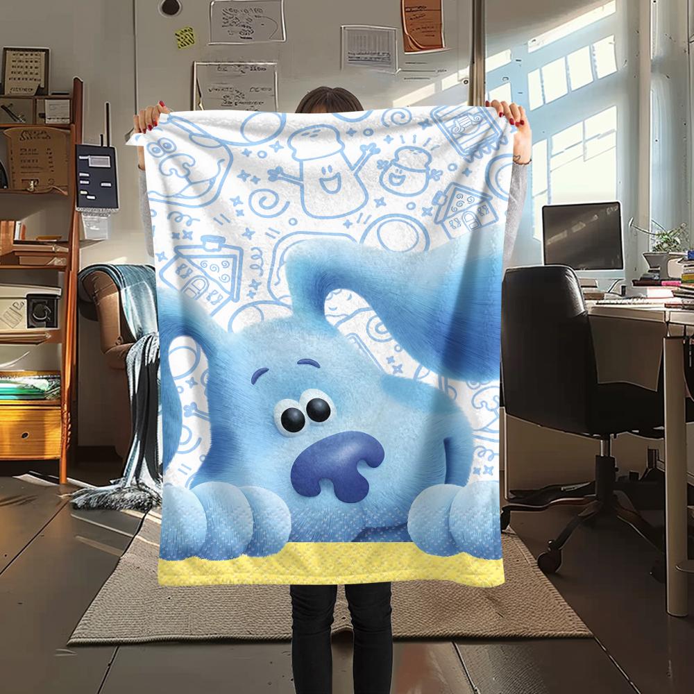 1 Manta de Franela con Estampado de Blue's Clues, Alta Calidad para Todas las Estaciones, Decoración del Hogar, Calidez y Comodidad, Perfecta para Regalos de Navidad