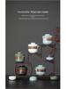 Five Great Kilns Portable Travel Tea Set: One Pot and Two Ceramic Cups Souvenir Gift