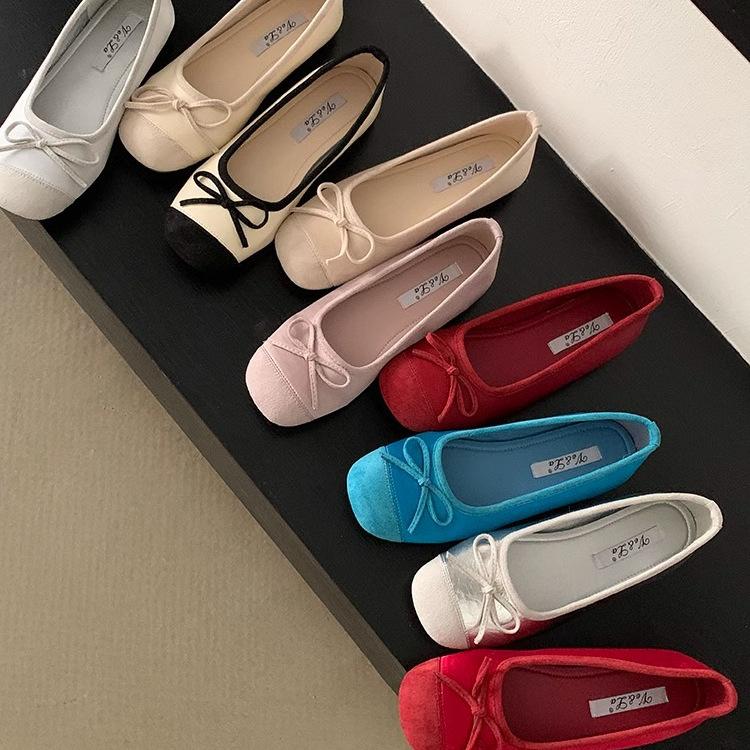 Shoes bow blue small single shoes flat ballet shoes early spring new soft-soled women's shoes ladyshoes