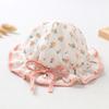 Spring Summer Cute Baby Girls Hat Floral Cotton Bucket Cap Dome Newborn Hats 1-18M