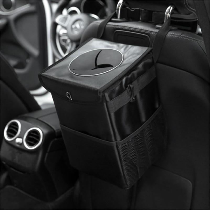 Waterproof Car Trash Can Bin Dump Storage Portable Multifunction Organizer Garbage Closeable Foldable Interior Auto