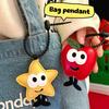 Cute Cartoon Christmas Tree Star Keychain Creative Pu Leather Keyring Backpack Pendant Key Hanging Decoration Xmas Gifts