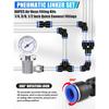 60PCS DOT Air Line Fitting Kit Kalolary Quick Connect Hose Fitting for Pneumatic Pipe 1/2 3/8 1/4 1/8" Push To Connect Fittings with NPT Threads Air