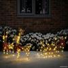 Reindeer Pull Sled Warm White 30 X 12 X 55 Cm PET