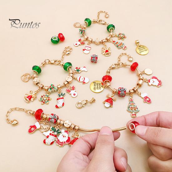 

1 коробка Рождественский браслет-календарь для девочек на рождественскую тему Обратный отсчет на 24 дня с 2 наборами для изготовления браслетов и 22 очаровательными бусинами своими руками Лучшие подарки