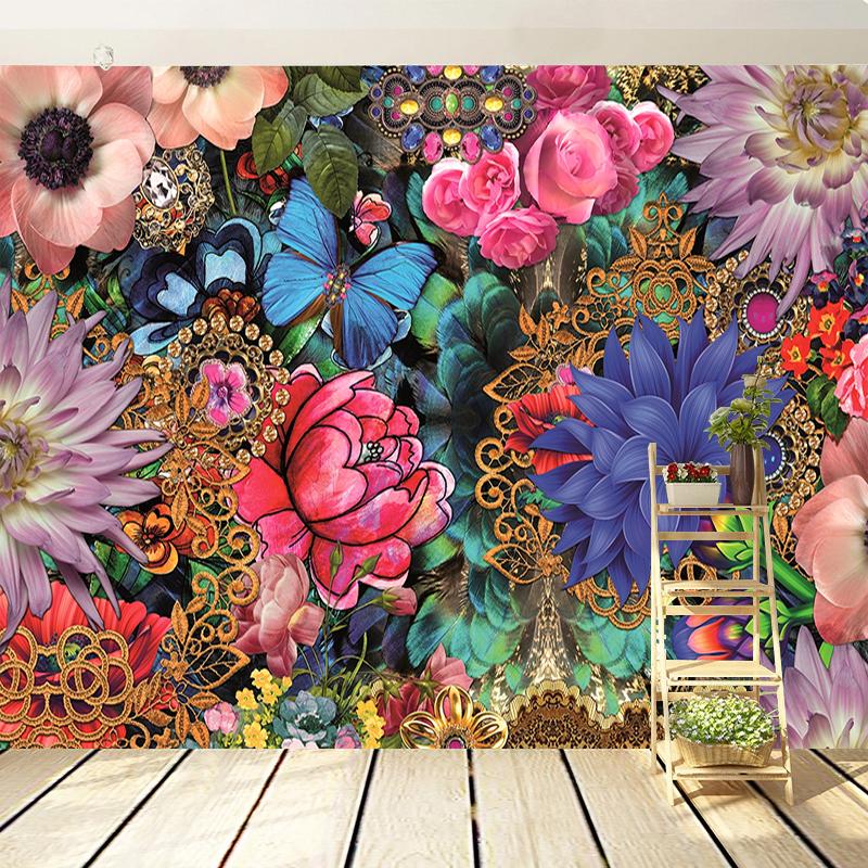 3D Photo Wallpaper Modern Art Mural Flowers Butterfly Living Room Bedroom Dining Room Background Wall Painting Home Decor