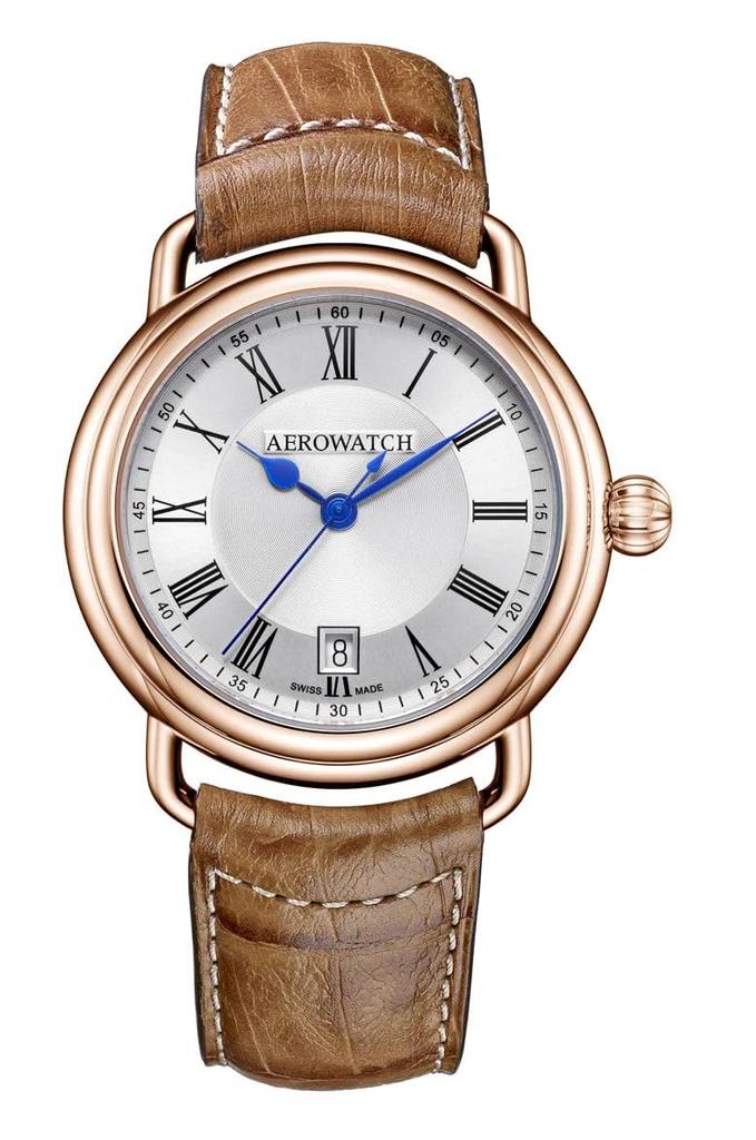 Aerowatch A42900 RO26 Brown Date Swiss Made Men's Watch,