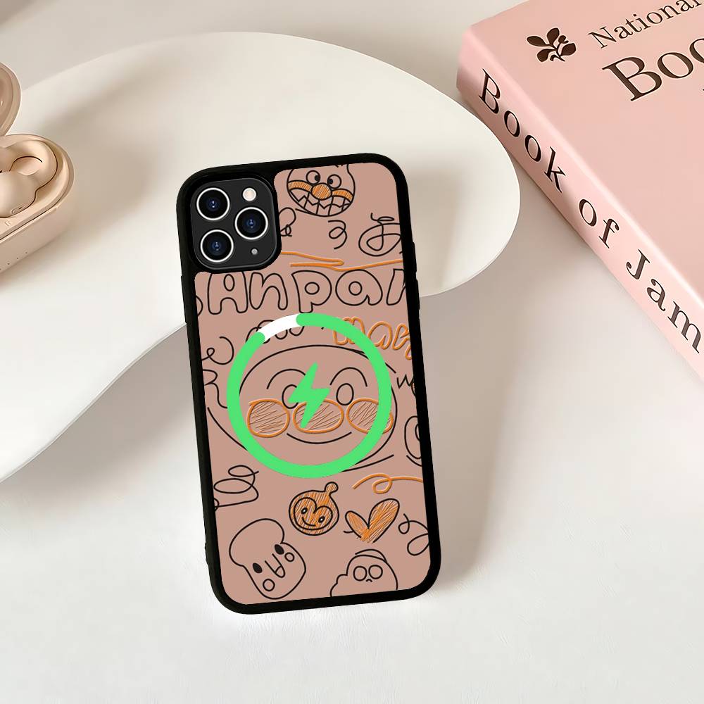 

Cartoon Cute Fashion A-anpanman Phone Magnetic Case For IPhone 16 14 13 12 11 15 Pro Max Plus For Magsafe Wireless Charge Cover iPhone 15 plus