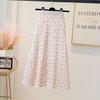 Falda Midi Floral para Mujer en Verano Falda de Cintura Alta en Forma de A Moda Falda de Gasa Versátil
