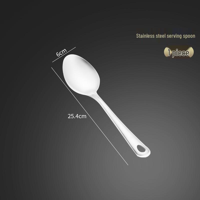 Stainless Steel Kitchen Utensil Set: Serving Spoon, Ladle, Flat Spatula, Slotted Spatula, Small Ladle