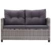 Exclusive House - 3 Pcs Garden Dining Set Grey Cushions Braided Resin