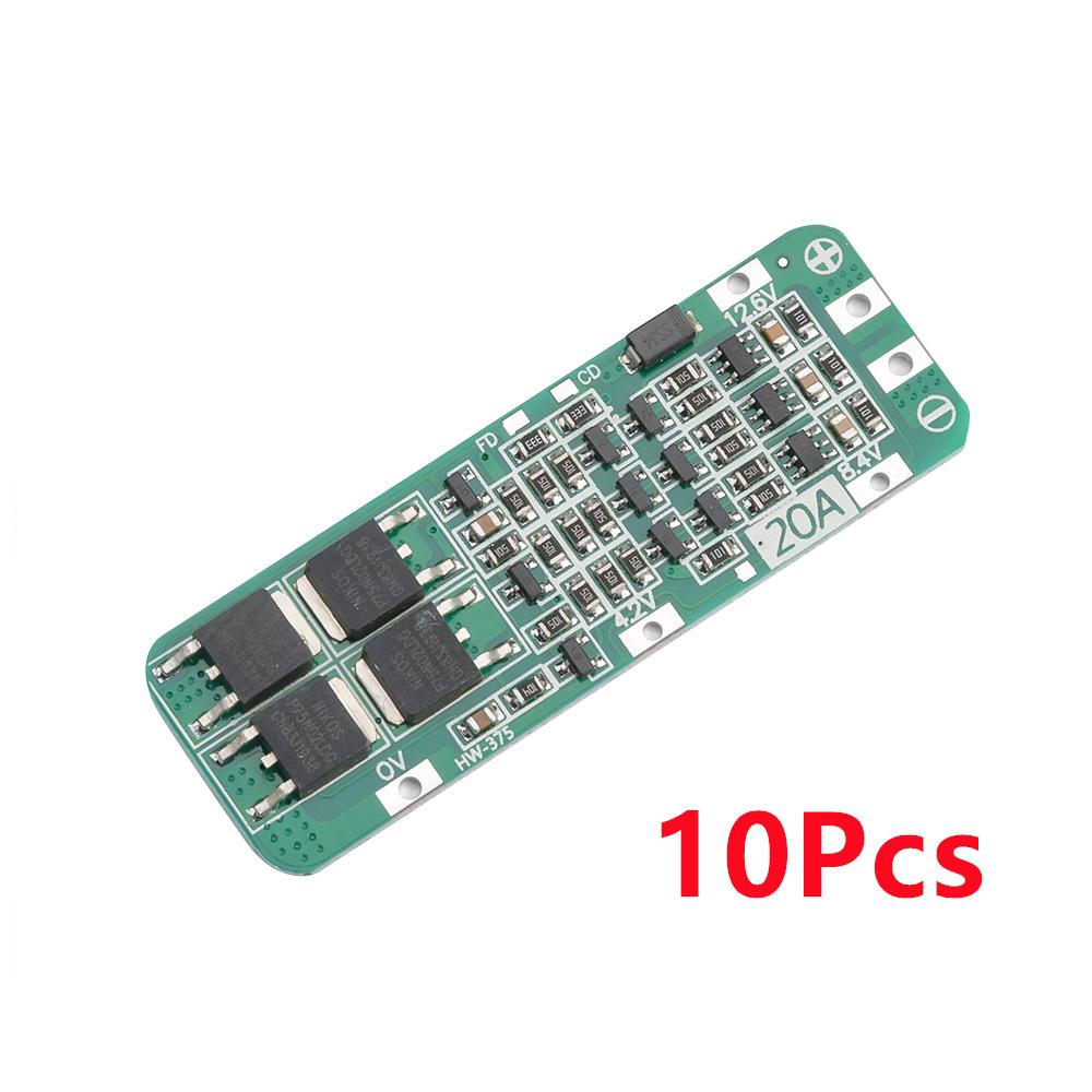 10Pcs 3S 20A 18650 Li-ion Lithium Battery Charger PCB BMS Protection Board For Drill Motor 12.6V Lipo Cell Module 64x20x3.4MM