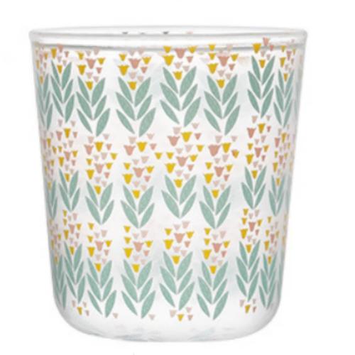 Heat Resistant Borosilicate Glass Flower Cup, Floral Glass Cup, Milk, Juice & Breakfast Drinking Glass