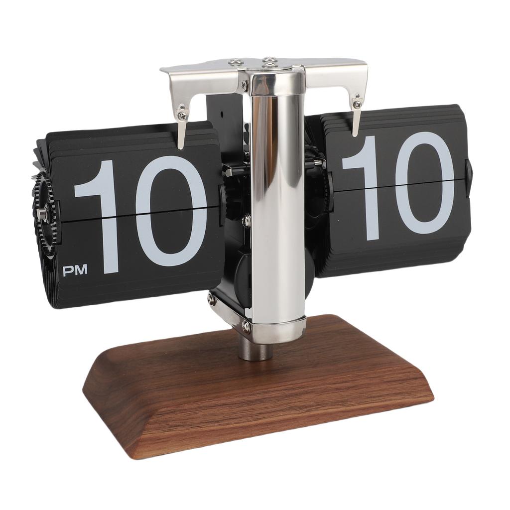 Ceas Retro cu Clapete Răsturnare Automată 12 Ore Mecanic cu Baterii Ceas cu Numere Mari pentru