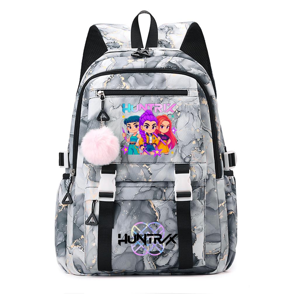 Cartoon Anime K-Pop Demon Hunters Printed Backpack Schoolbag for Teenager Student Girl Boy Bookbag Large Capacity Waterproof Travel Bag Gift