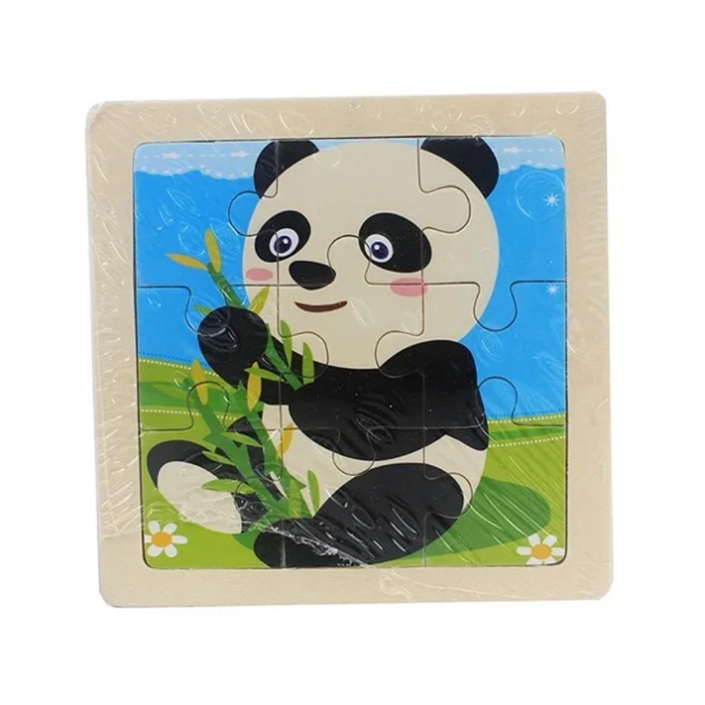 Kids Toy Wood Puzzle Small Size 11*11cm Wooden 3D Puzzle Jigsaw for Children Baby Cartoon Animal/Traffic Puzzles Educational Toy
