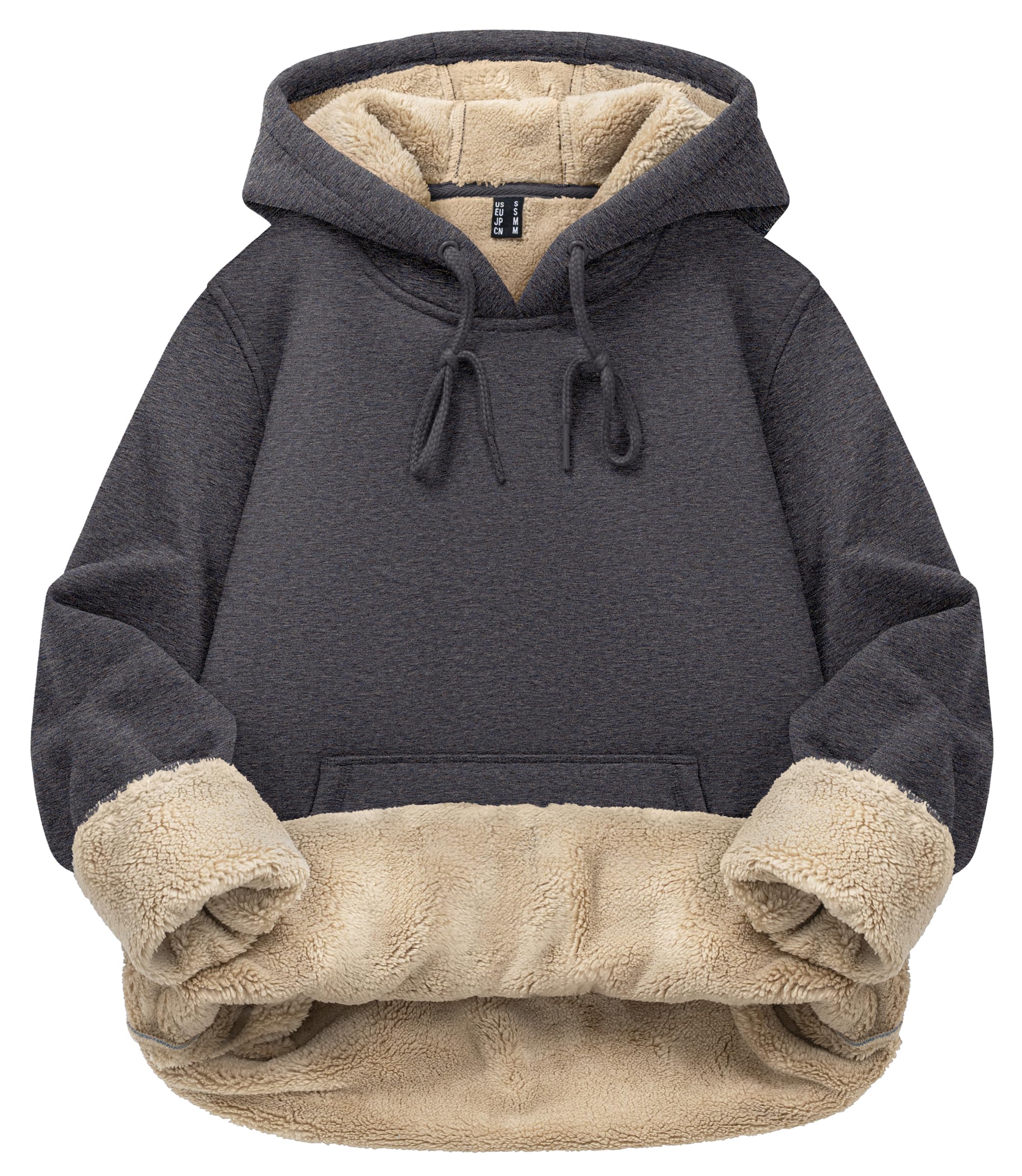 

TACVASEN Comfortable Winter Duck Size 2XL Women s Fleece-Lined Hoodie, Warm, Loungewear, Bike/Hiking Wear, Outerwear, Thick, Fleece-Lined, Gray,