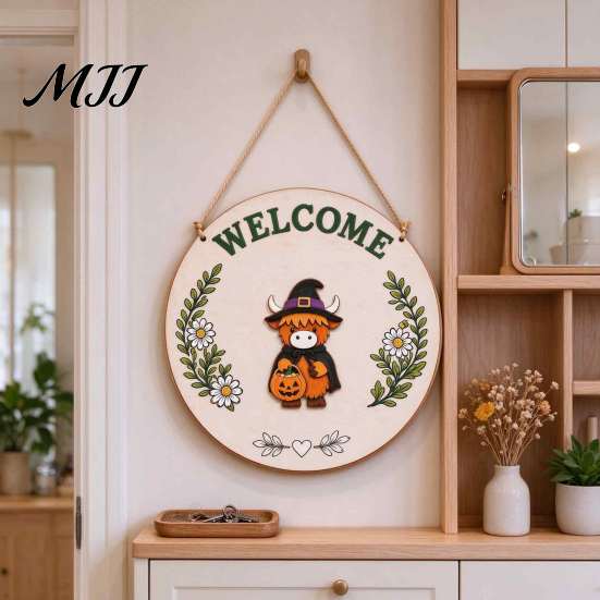 Yearly Seasonal Welcome Sign for Front Door Festive with 13 Interchangeable Accessories, Farmhouse Sign, Theme Decor Entryway Rustic Wooden