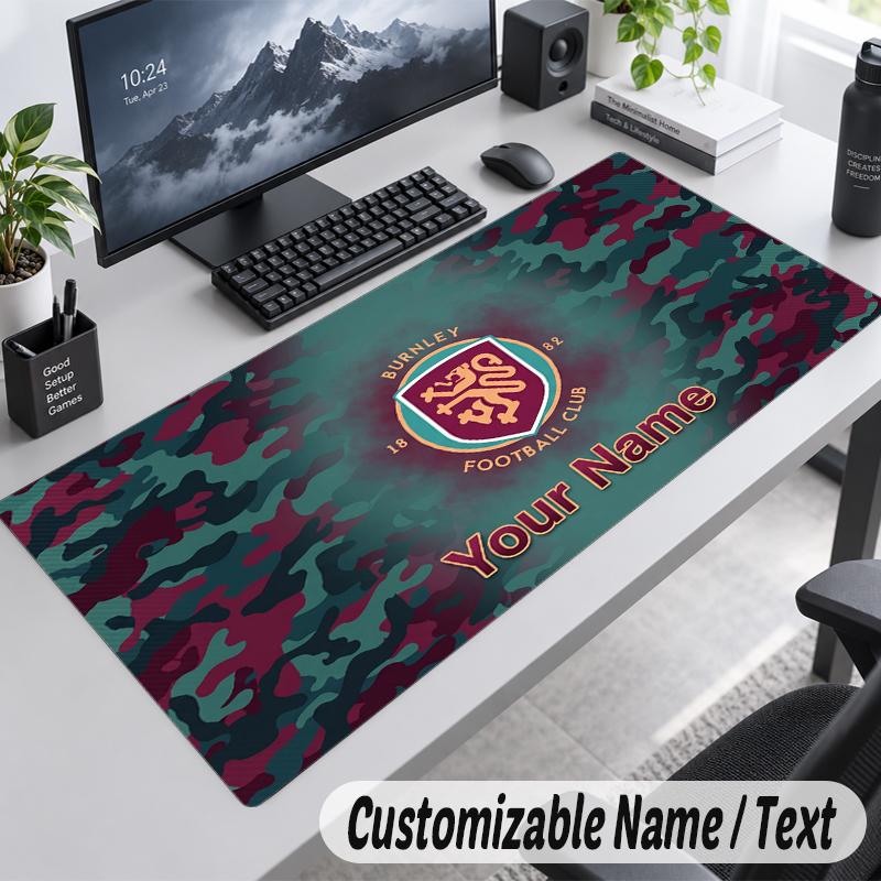 Custom Name Text Mouse Pad Burnley Football Personalized Desk Pad For Work And Gaming