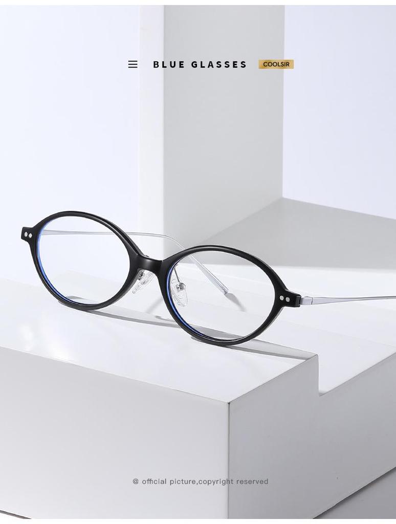 2026 Oval Retro TR Frame Glasses, Anti-Blue Light, High-End Casual Small Frame