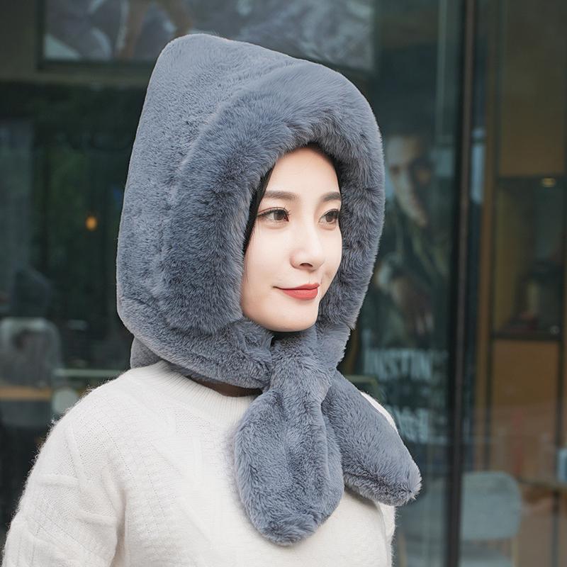 Unisex Winter Scarf: Thick, Warm, Imitation Rex Rabbit Fur, Versatile Plush Cross Design for Neck Protection