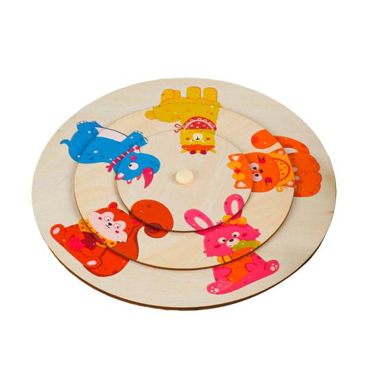 

Деревянный пазл с животными, игрушка-диск, мультяшный динозавр, морское животное, обучение, малыши, мальчики, девочки Animal