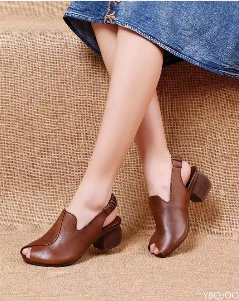 2026 new Fish Mouth Comfortable Versatile Mid-heeled Women shoes Women's Fashionable sandal Thick-heeled Outer wearing Slippers