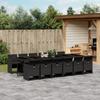 Vidaxl 13-Cz. Garden Furniture Set, Cushions, Black, Rattan PE