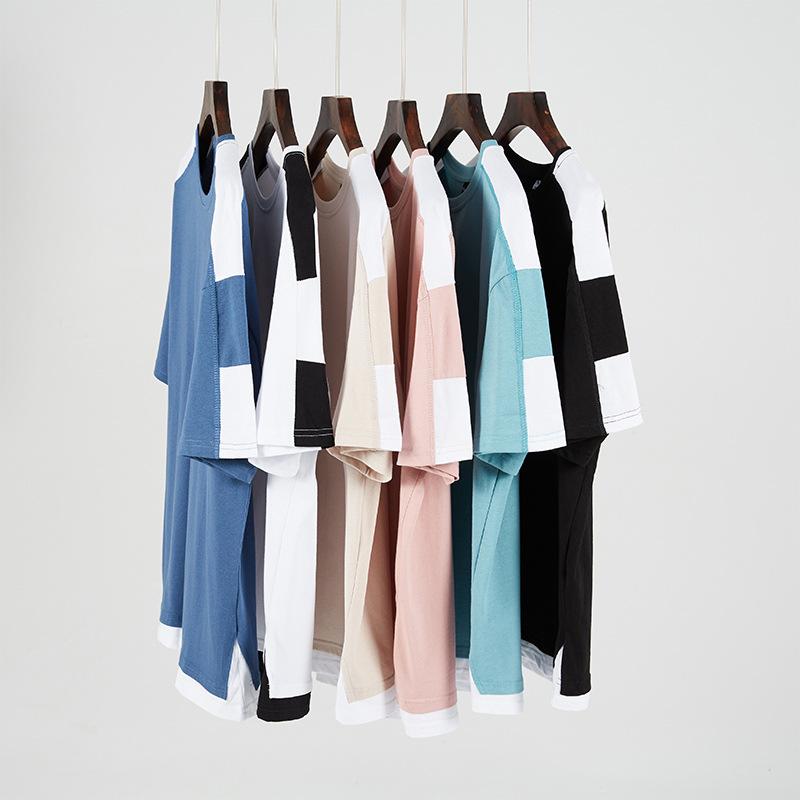 Καλοκαιρινό κοντομάνικο μπλουζάκι ζευγαριού, βασικό μπλουζάκι, φαρδύ μπλουζάκι, στρογγυλή λαιμόκοψη, μισό μανίκι, casual μπλουζάκι