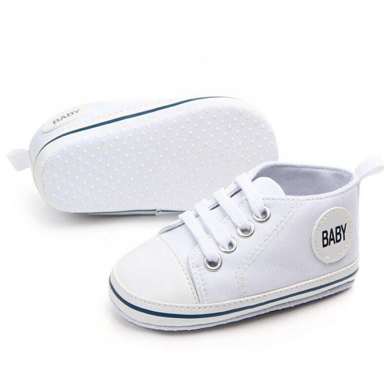 Baby First Walkers Cute Newborn Kid Canvas Sneakers Baby Boy Girl Soft Sole Crib Shoes Pre Walkers