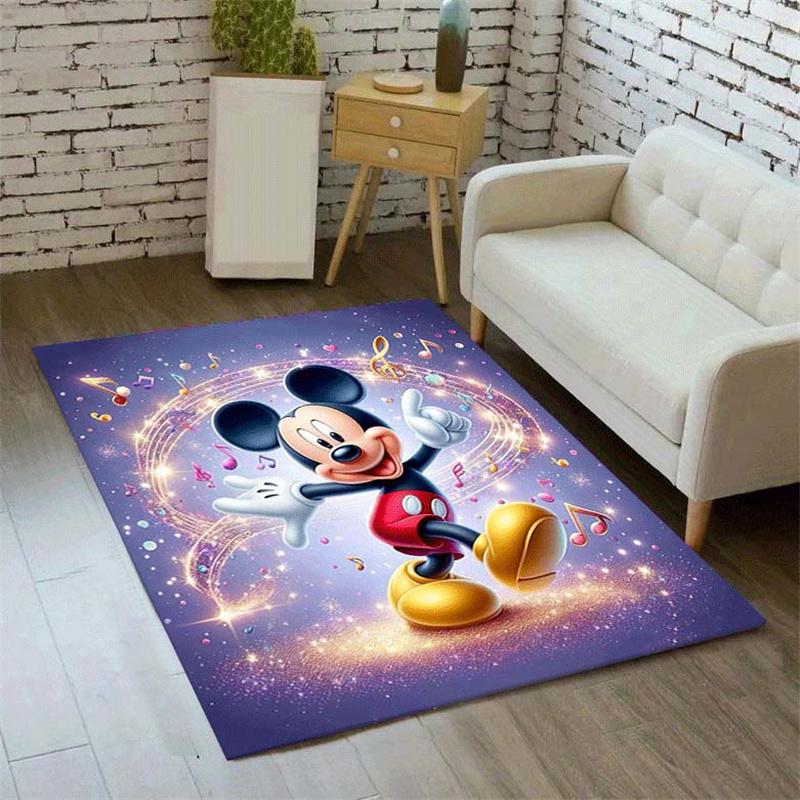 1pc Mickey Pattern Area Rug Soft Flannel Floor Mat for Living Room,Office,Bedroom and Carpet