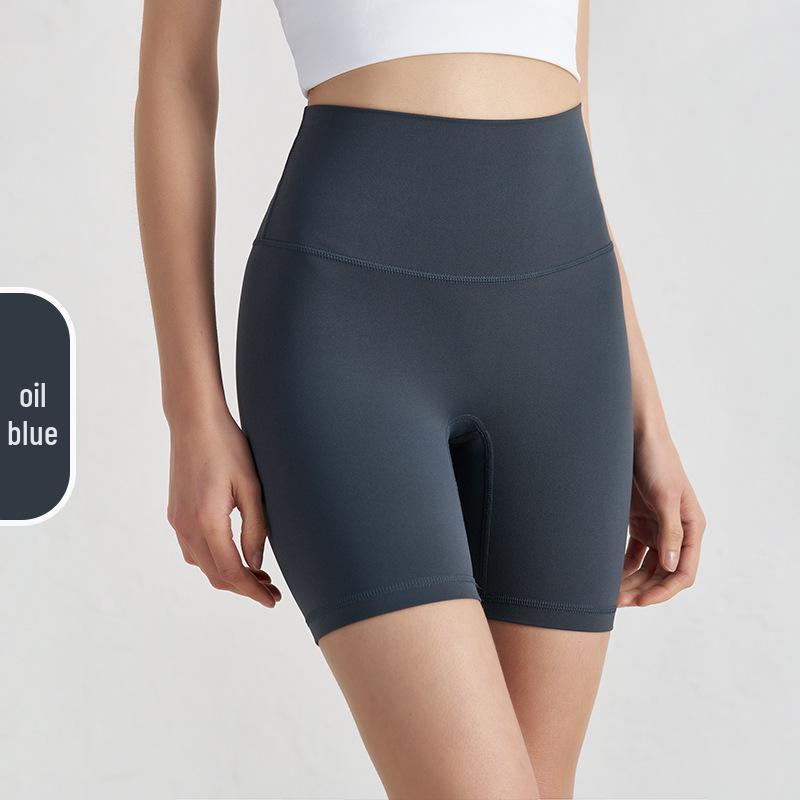 High-Waist Double-Sided Brushed Yoga Shorts - Women's European & American Style Hip-Lifting Fitness Pants
