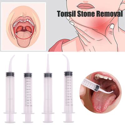 Tonsil Socket Irrigator Dental Irrigation Syringe With Curved Tip 12Ml Disposable Dental Instrument For Dentist Use