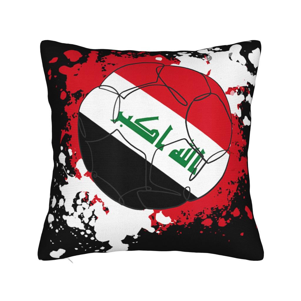 Decorative Pillowcase Iraq Flag Merch Seat Pillow Case Cover Zipper Multiple Sizes