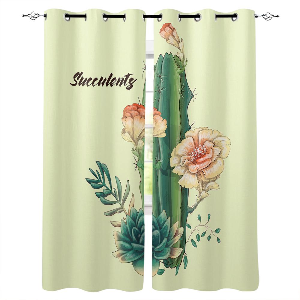 Растение Зеленый Кактус Геометрические Полосы Роскошные Домашние Шторы Товары для дома — фото 18