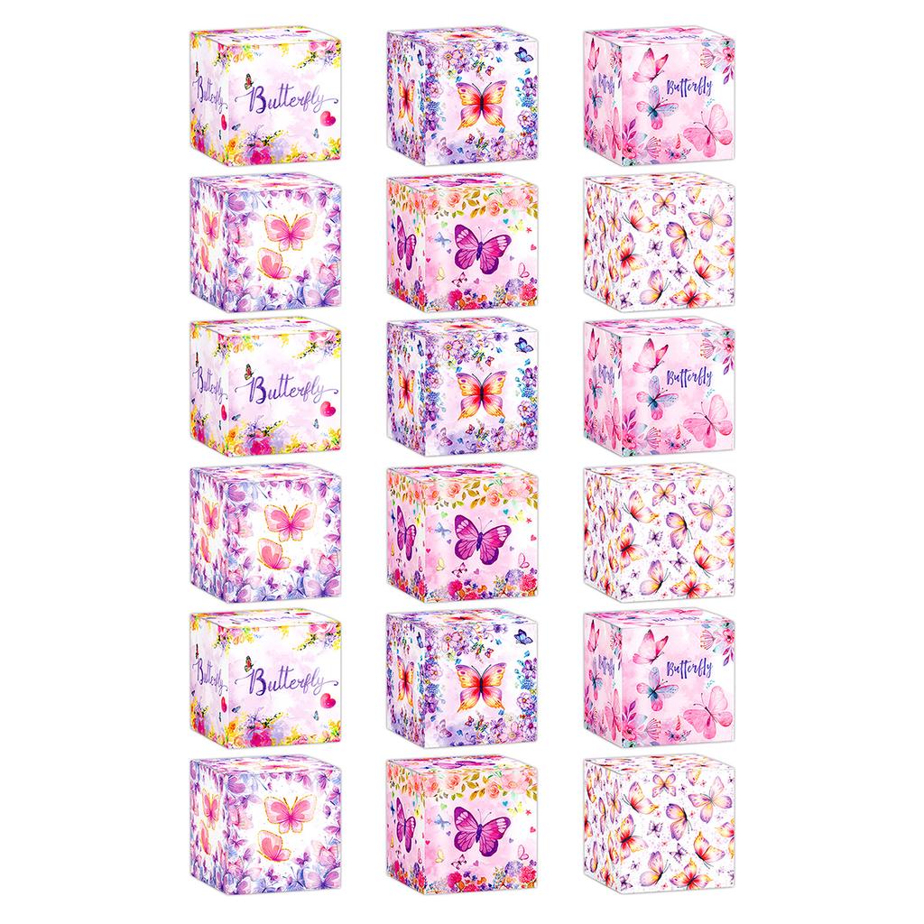 12/18pcs Pink Butterfly Gift Packaging Boxes Pink Butterfly Gift Boxes For Thoughtful And Detailed Gift Givers