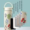 Stainless Steel Water Bottle Flower Printed Coffee Mug Vacuum Handy Cup  Outdoor Travel Office