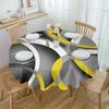 Abstract Modern Art Geometry Yellow Round Tablecloth Waterproof Table Cover For Wedding Party Decoration Dining Table Cover