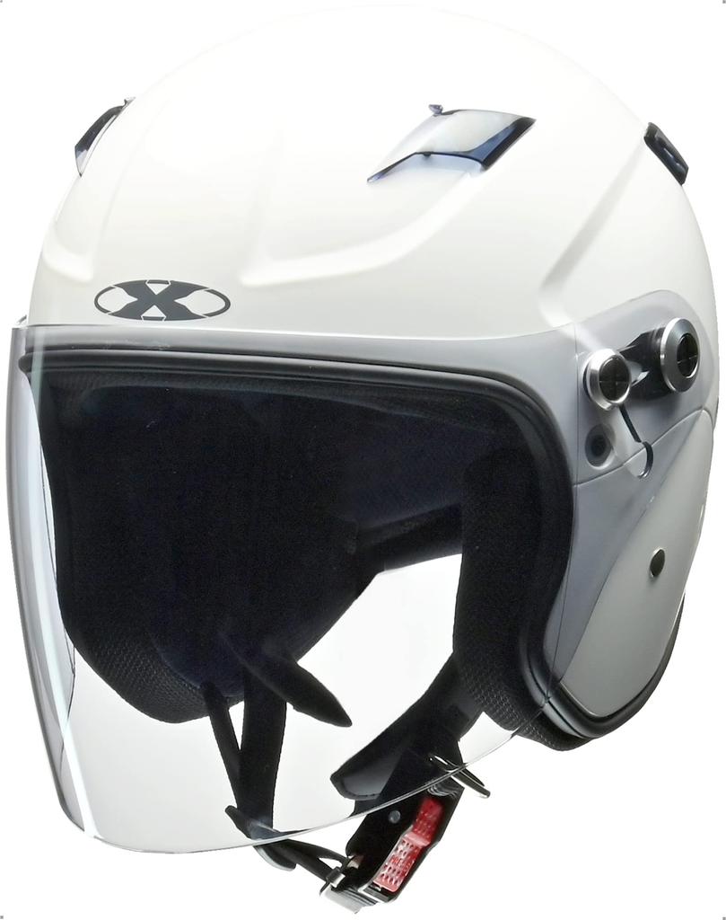 LEAD Industries RAZZO STRADA Motorcycle XL Size for motorcycles under X-AIR Semi-Jet Helmet, White, (61-62cm), 125cc.