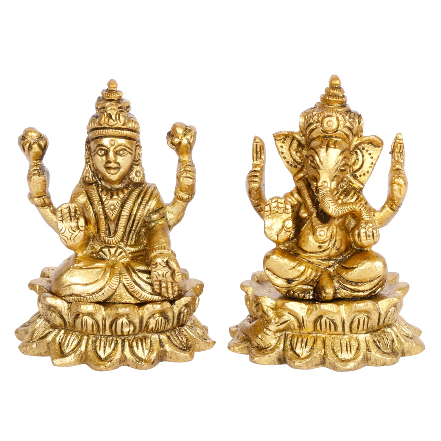 

Laxmi Ganesha Sitting Lakshmi Ganesh On Lotus Idol, Statue Spiritual Sculpture