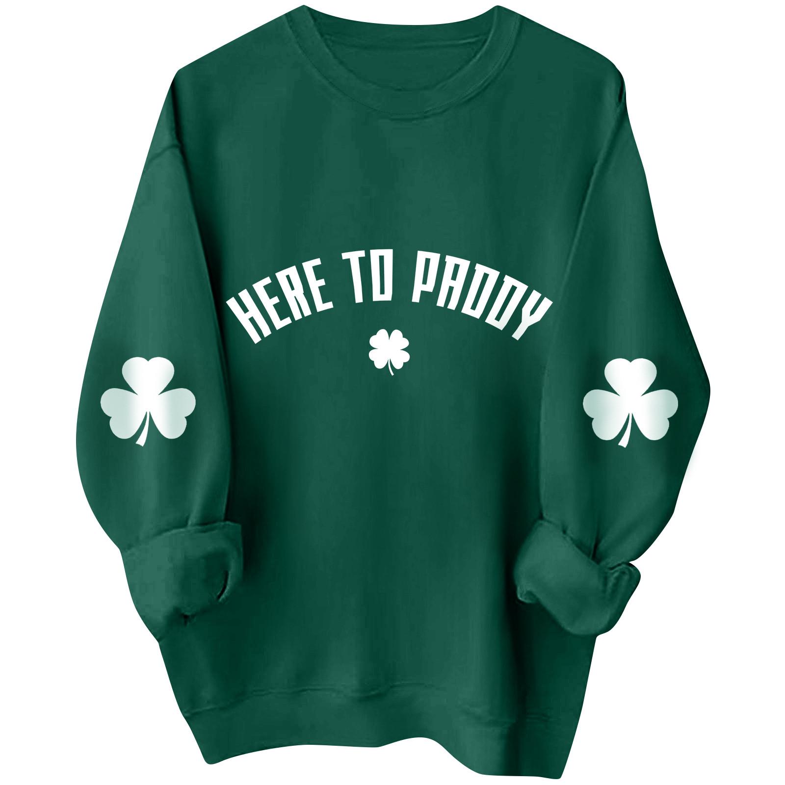 

Жіночі світшоти з круглим вирізом і довгим рукавом великого розміру Funny St. Ірландський сорочковий пуловер Patrick s M