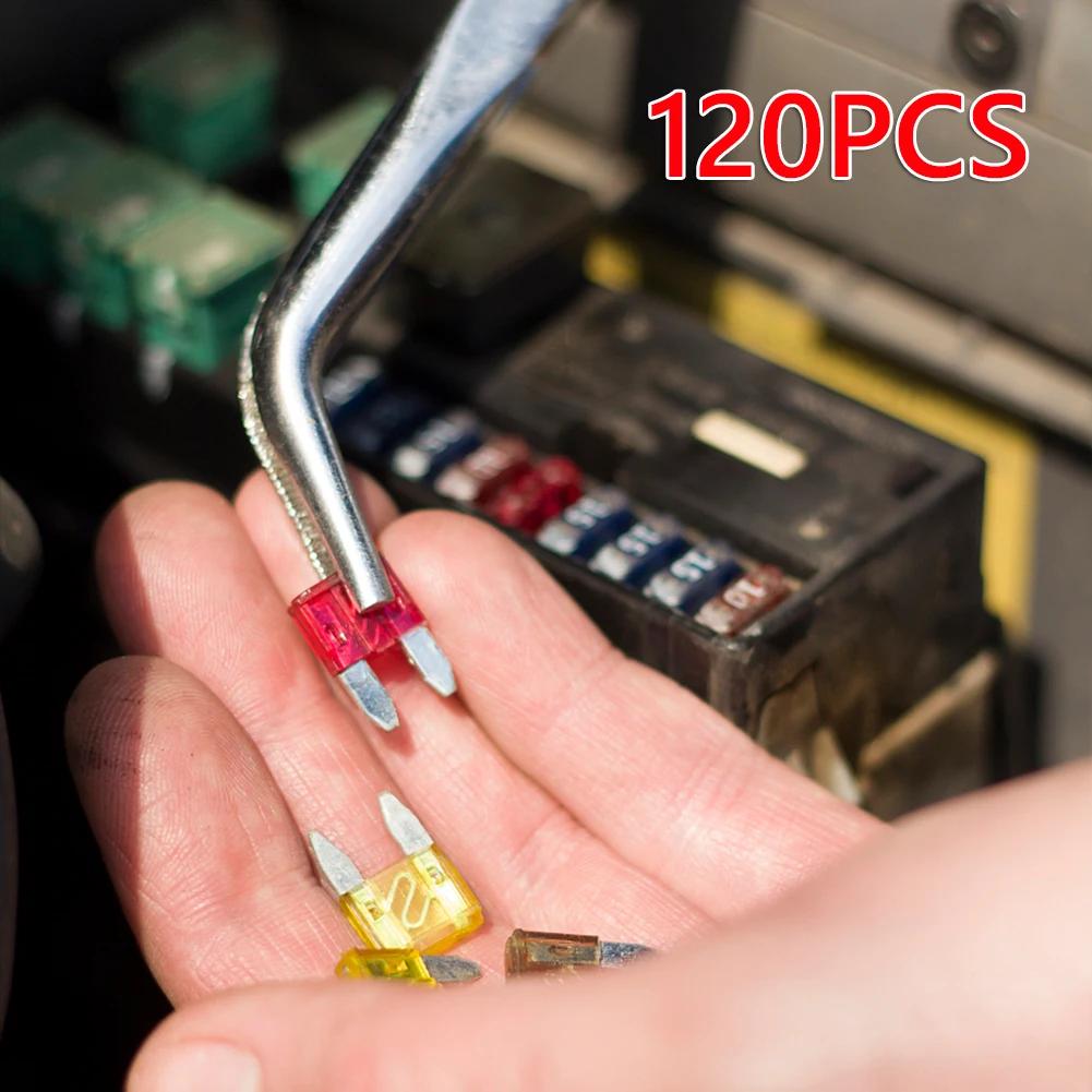 50/60/120 Stück Autosicherungsstecker Sicherungsstecker-Set Kfz-Sicherungen Sortiment Auto LKW 2A/3A/5A/7,5A/10A/15A/20A/25A/30A/35A Sicherung mit Box