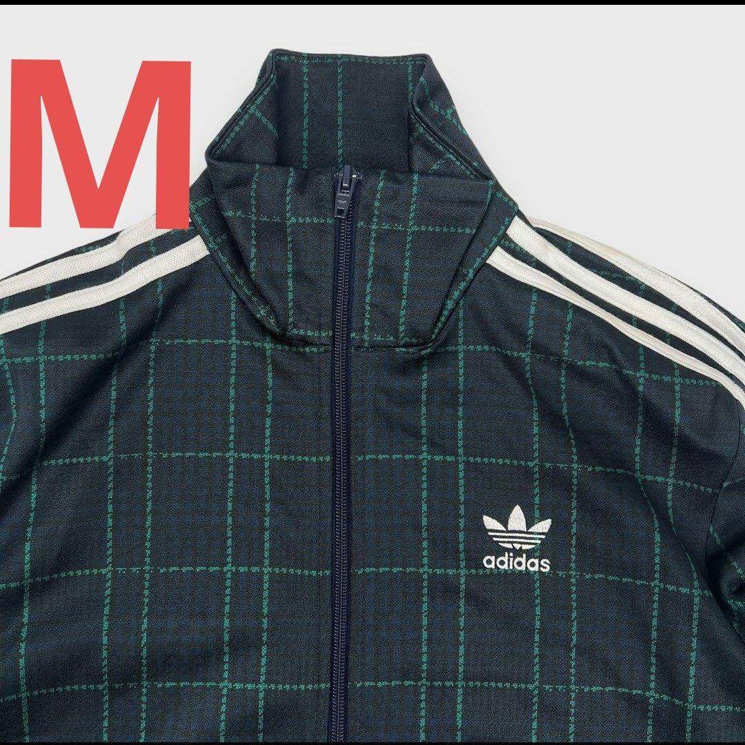 

[Б/У] Куртка-трек Adidas Originals в клетку тартан с узором «гусиная лапка»