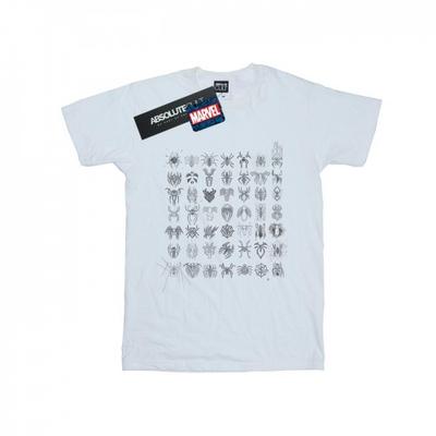 Womens/Ladies Spider-Man Spidey Symbols Sketched Cotton Boyfriend T-Shirt